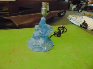 lot 4709 image: Blue Glass Lamp