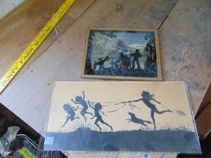 lot 4721 image: Pair of Silohouttes - need TLC