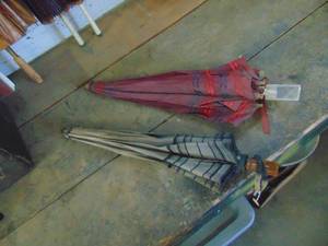 lot 4737 image: Pair of Vintage Umbrellas with Bakelite Handles