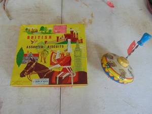 lot 4794 image: Tin Toy and Biscuit Box