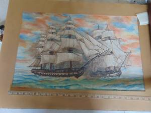 lot 4797 image: 2 Pieces - Oil on Canvas
