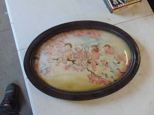 lot 4825 image: Oval Framed PictureArt