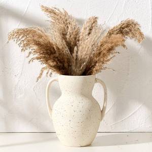 lot 63807 image: Emotionally Grounded Vase, Vaseking Large Ceramic Rustic Vase with 2 Handles, 8.6 inch Minimalist Decorative Farmhouse Vases for Home Decor, Living Room, Enterway, Table Decoration, Speckled White - Retail $28