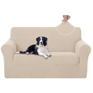 lot 63811 image: Loveseat Cover Stretch Couch Cover Sofa Slipcover, Beige - Retail $31