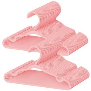 lot 63816 image: 60 Pack Baby Plastic Hangers,12.83 Ultra-Thin,Non-Slip Hangers for Children. Ideal for Closets and Nurseries.Designed for Newborns and Childrens Clothing,Including Trousers,Coat,Dresses.(Pink) - Retail $22