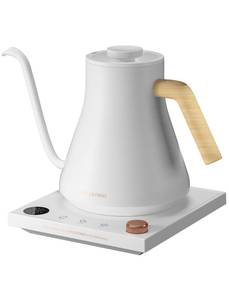 lot 63838 image: Electric Kettles, Gooseneck Electric Kettle, �1�� Temperature Control, Stainless Steel Inner, Quick Heating, for Pour Over Coffee, Brew Tea, Boil Hot Water, 0.9L White (Visible Use) - Retail $72