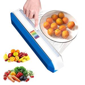 lot 72700 image: Plastic Wrap Dispenser with Cutter, Reusable Cling Film Dispenser, Cling Wrap Dispenser with Slide Cutter, Also for Aluminum Foil, Tin Foil, Baking Paper (XL) - Retail $17