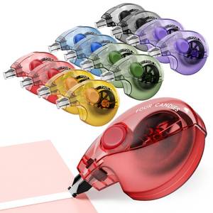 lot 72715 image: Four Candies Silent Correction Tape, White Correction Tape 12 Pack, 26.2ft, Ergonomic Easy-to-Use Applicator,Fast Clean Instant Corrections, Smooth High-Opacity Tear-Resistant Office & School Supplies - Retail $10