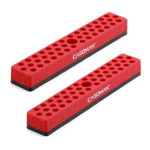 lot 72718 image: C2PCS 14 Hex Bit Organizer with Magnetic Base - Red, 86 Hole Bit Organizer with Strong Magnetic Base, Magnetic Bit Organizer for Your Specialty - Retail $14