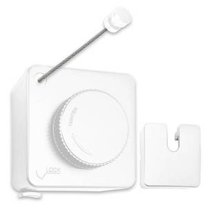 lot 72732 image: Retractable Clothesline Indoor & Outdoor, 16.2 Feet Stainless Steel Washing Line, Non-Sagging Wall Mounted Heavy Duty Laundry Line, Easy Installation Space-Saving Clothing Dry Rack (White) - Retail $15