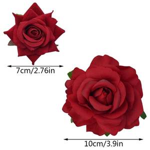 lot 72809 image: Rose Hair Clip Flower Hairpin Brooch Floral Clips, 3 Pcs Fabric Rose Flowers Hair Clips Mexican Hair Flowers Pin up Headpieces for Woman Girl Wedding Party Mothers Day - Retail $7