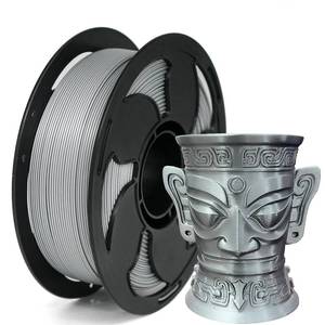 lot 72811 image: Metal Silver PETG Filament 1.75mm High Intensity 3D Printer Filament, 1kg (2.2lbs) Spool Toughness Enhanced PETG 3D Printing Filament Fit Most FDM Printer - Retail $20