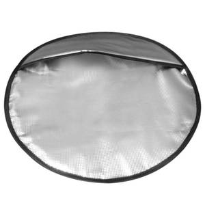 lot 72856 image: Steering Wheel Sun Shade Cover, Steering Wheel Sun Block Anti-Heat Aluminum Foil Steering Wheel Cover Steering Wheel Sun Heat Shield for SUV Truck Van - Retail $15