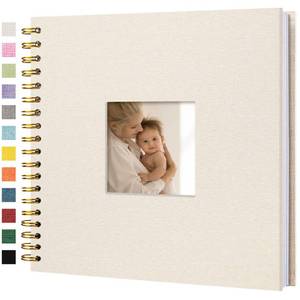 lot 72866 image: Scrapbook Photo Album Linen Cover, 10 x 10 Inch Hardcover Kraft White Pages Memory Book, for Travel Wedding Guest Book Christmas Baby Shower (20 Sheets 40 Pages,Beige) - Retail $18