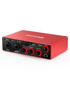 lot 72876 image: Audio Interface, 2X2 24-bit192kHz Interface for High-Fidelity, Studio Quality PCMaciOS Recording, XLRTRS Combo Input, Monitor MixLoopback Function, One-Cable Setup(Alloy Red) - Retail $66