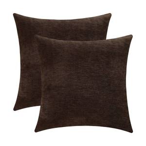 lot 72893 image: Coffee Brown Decorative Throw Pillow Covers Soft Chenille Comfy Square Couch Cushion Cases for Living Room Sofa Decor (Set of 2, 16 x 16 Inches) - Retail $14