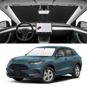 lot 72895 image: Custom Fit Windshield Sun Shade for Honda HRV 2023-2026, Blocks UV & Heat, Front Window Sunshade Accessories, Easy Fold & Store Keep Your Car Cooler - Retail $17