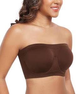 lot 72908 image: Womens Underwire Bralette Non Padded Bandeau Tube Top Multiway Bra(XL, Brown) - Retail $22