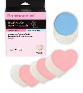 lot 72925 image: Women��s Nursing Pads, Reusable and Washable for Daily Use, Leak-Proof Pads for Breastfeeding, Pink, 12 Pads(2pack) - Retail $34
