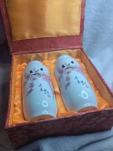 Pair of Decorative Jingdezhen Porcelain Vases with Birds and Floral Design