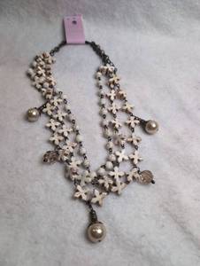 lot 3012 image: Carol Su Layered Cross Bead Necklace - new