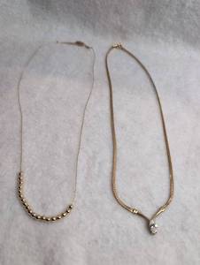 lot 3025 image: Two Gold-Tone Necklaces Beads  Avon&nbsp