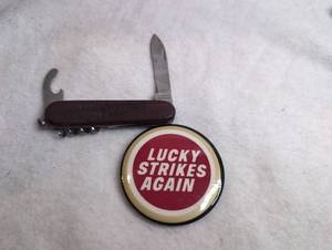 lot 3514 image: Lucky Strike Camp Multi-Tool Pocket Knife Stainless Steel  Button