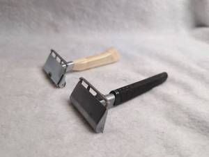 lot 4051 image: Two Safety Razors with Handles