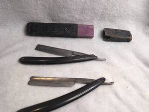 lot 4053 image: Wade & Butcher Straight Razor Sheffield with Strop and Hone Block