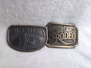 lot 4055 image: Raleigh Lights Rodeo 1981 Belt Buckle - 2 ct