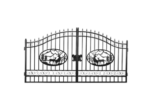 lot 9030 image: Greatbear Iron Gate 14FT Bi-Parting Pattern Deer