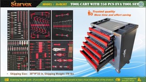 lot 16015 image: Starvox 258 Piece Tool Trolley  JS-RC07