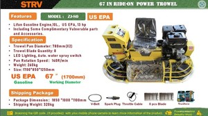 lot 16027 image: Starvox 67IN Ride-On Power Trowel Machine  ZJ-80  - Retail $0