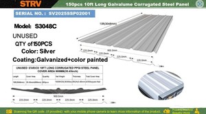 lot 16029 image: Starvox 150 Pieces 10FT Long Galvalume Corrugated Steel Panel  S3048C&nbsp
