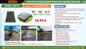 lot 16037 image: Starvox Polyethylene Board Roadbed Protection Pad  PPP-12 (Qty. 12)