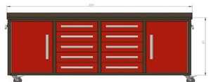 lot 3103 image: Suihe Toolbox 7FT-10DD-2-01C  Red