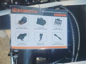 lot 15024 image: AGT Mini Excavator Attachment Set  12EX-SET6
