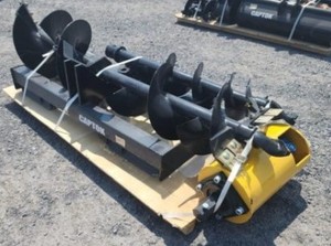 lot 7038 image: Captok Skid Steer Loader Auger Set  8, 12 &amp 16