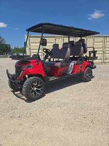 lot 7303 image: Captok OFF-ROAD 6-Seater Electric Golf Cart  60V, Backup Camera, Bluetooth  CK-GC42S  Red