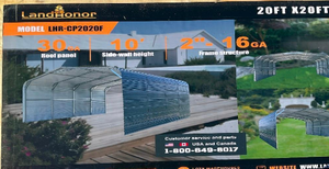 lot 2663 image: Unused Landhonor Metal Carport 20 x 20  CP2020FB