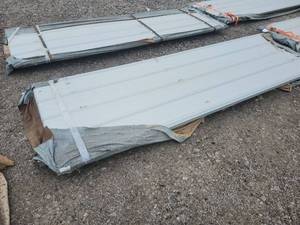lot 7017 image: Unused Qty. 50 Galvalume Steel Siding  Roofing Panels  White  Cream