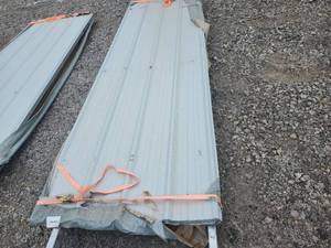 lot 7018 image: Unused Qty. 50 Galvalume Steel Siding  Roofing Panels  White  Cream