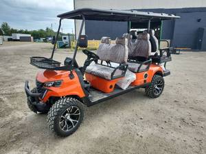 lot 7308 image: Captok OFF-ROAD 6-Seater Electric Golf Cart  60V, Backup Camera, Bluetooth  CK-GC42S  Orange