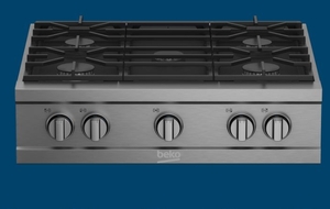 lot 527 image: Beko PRGRT30500SS 30 Inch Stainless Steel Pro-Style Built-in Gas Range Top - Retail $1,438