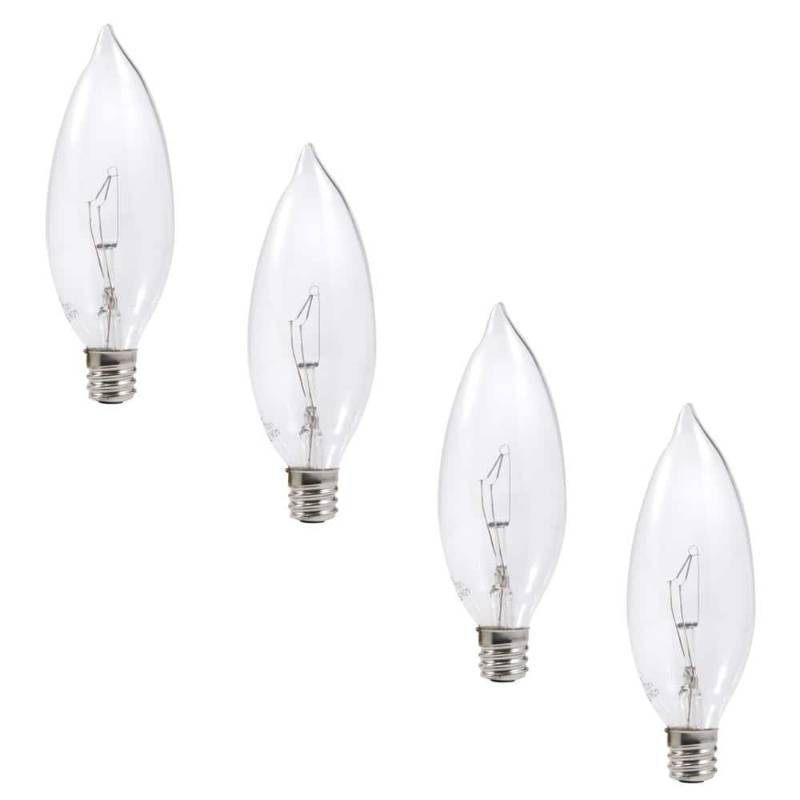 lot 355 image: Sylvania 60W Clear B10 Light Bulb Double Life 4 pack