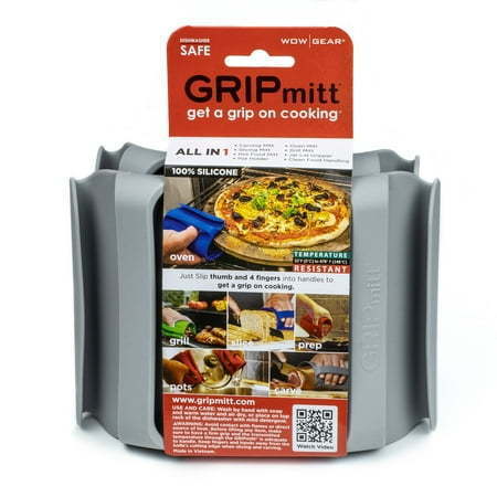 lot 127 image: GRIPmitt Silicone Kitchen & BBQ Mitt 2-Pack Set (SmallMedium  Gray)