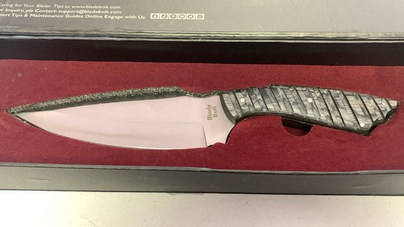 lot 22 image: SkinMaster Pro S9X Fixed Blade Knife with Sheath 5.7 Full Tang Drop Point D2 Steel Blade with Black Rose Wood Handle, Total length 10.5 Field Skinning Knife for Men, Ideal for Hunting, Camping, Outdoor, and Gift