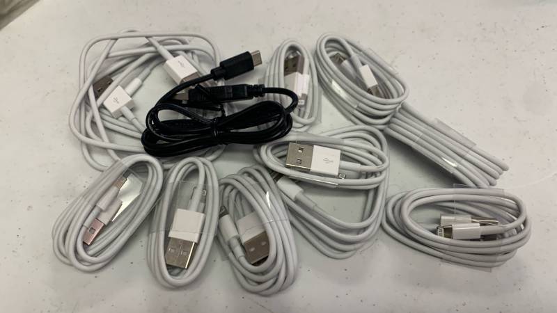 lot 40 image: Lot of USB Charging Cables 11 Lightning and 1 USB-C