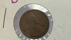 lot 4 image: 1917-D Lincoln Wheat Penny Coin RC50