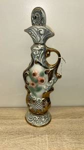 lot 13 image: Decorative Porcelain Ewer with Floral Design and Metal Mounts